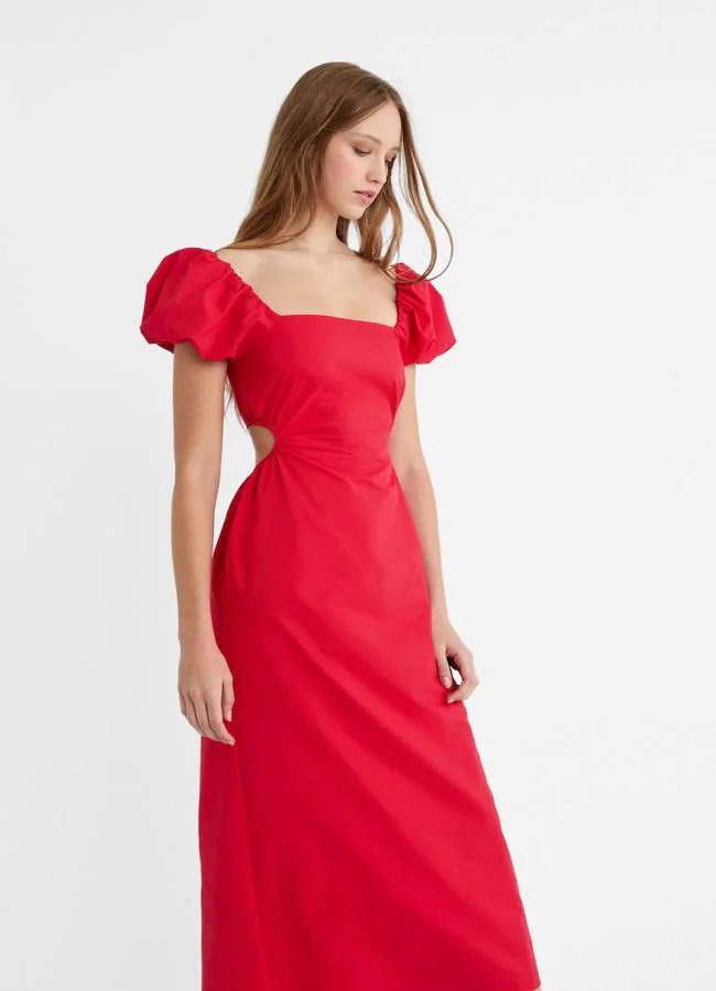 Robe midi rouge romantique