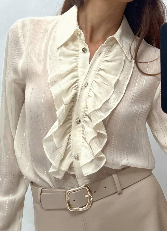 Blouse bohème avec fil métallisé