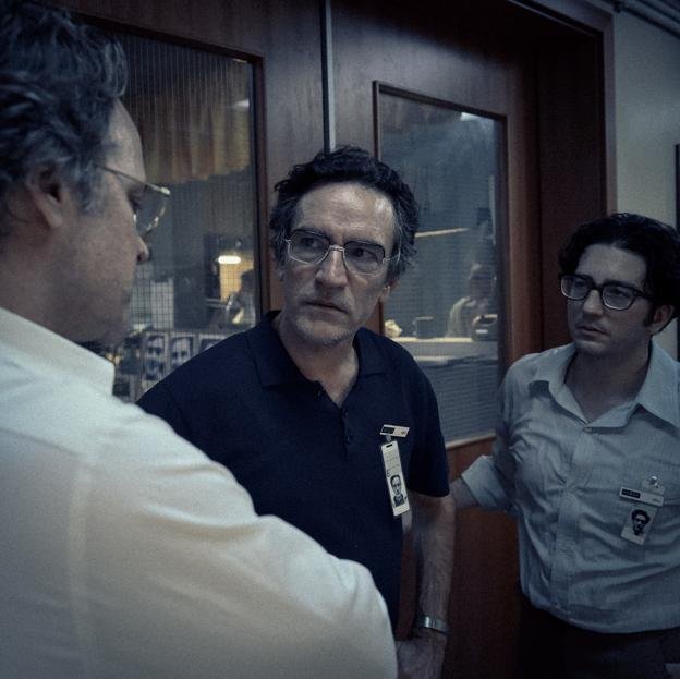 De gauche à droite, Peter Saarsgard, Ben Chaplin et John Magaro, les trois protagonistes du 5 septembre, Oscar nominé pour le meilleur script original. 