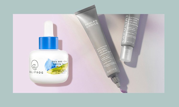 HoliFrog Halo AHA + BHA Evening Serum et Paula's Choice SKIN PERFECTING 25% AHA + 2% BHA Exfoliant Peel